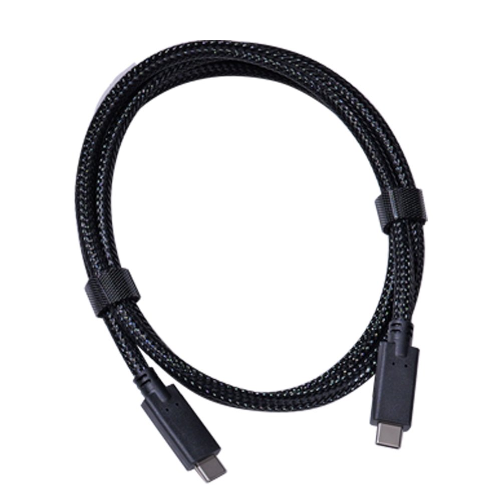 Black braided USB-C to USB-C cable