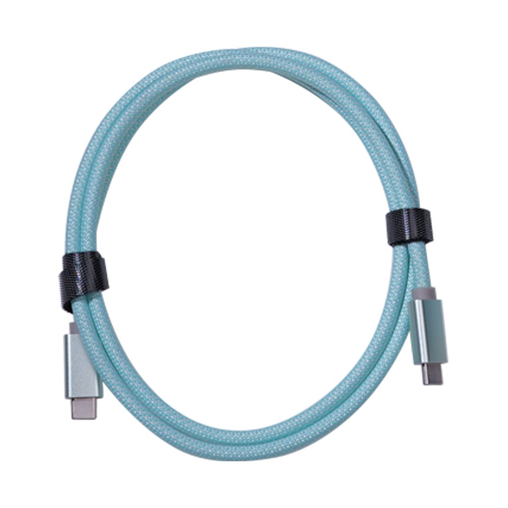 Light blue braided USB-C to USB-C cable