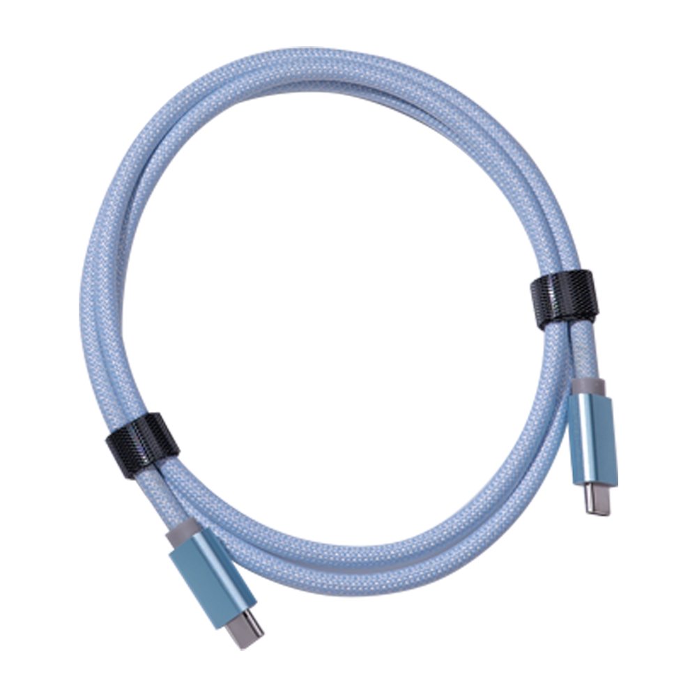 Blue braided USB-C to USB-C cable