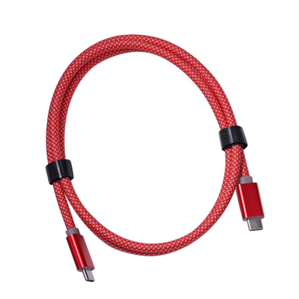 Red braided USB-C to USB-C cable