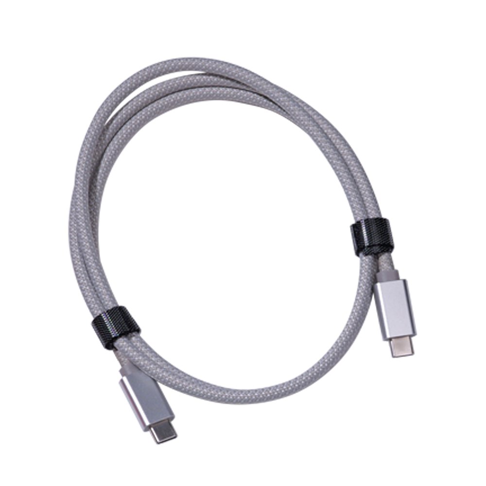 Grey braided USB-C to USB-C cable